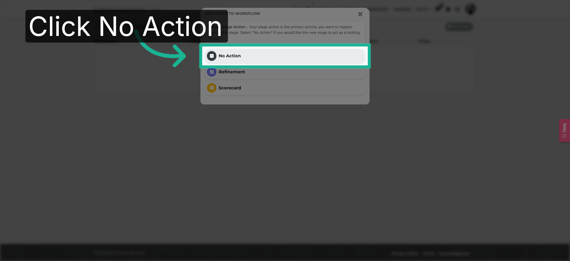 Select No Action Option