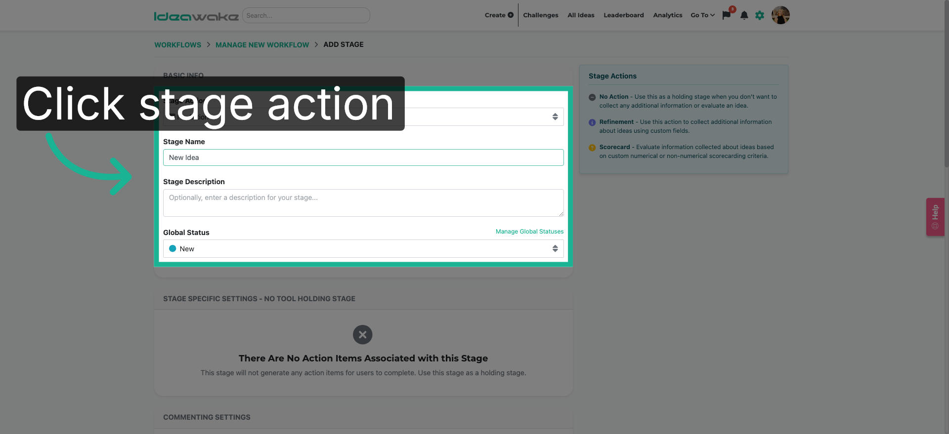 Configure Stage Actions