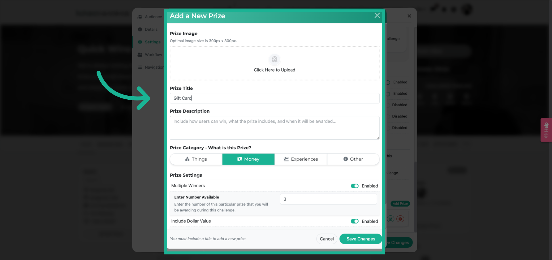 Choose Gift Card Option