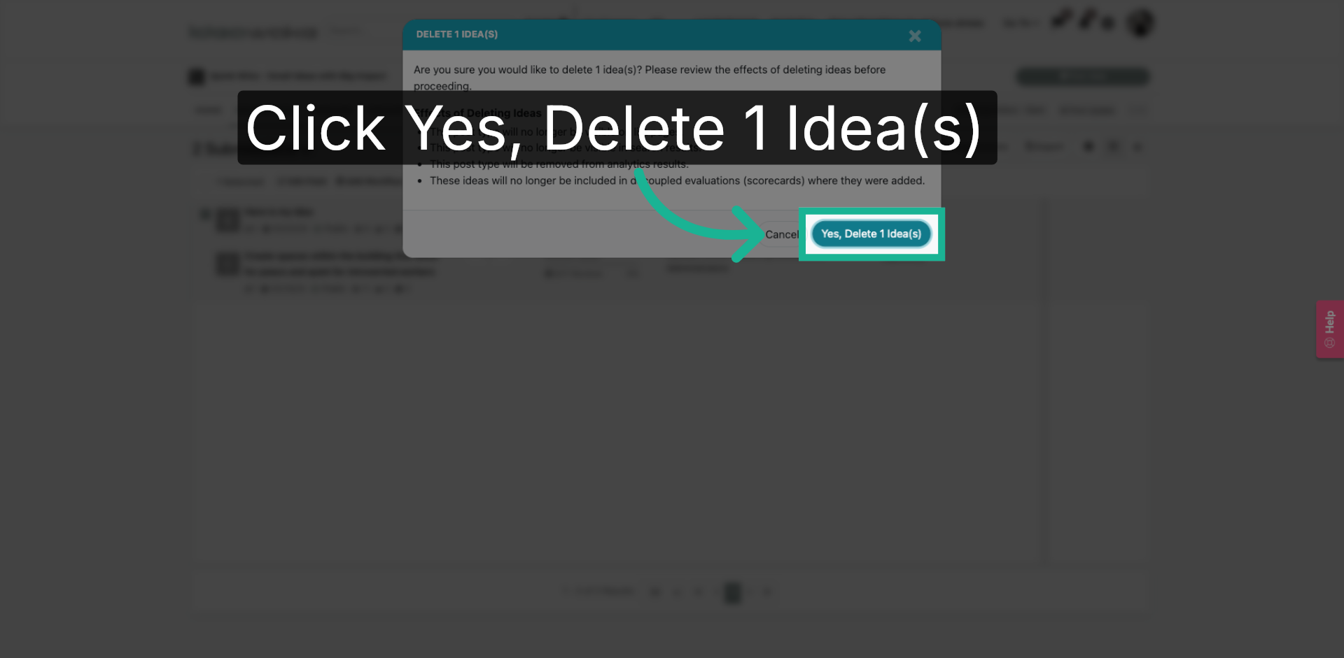Confirm Multiple Idea Deletion
