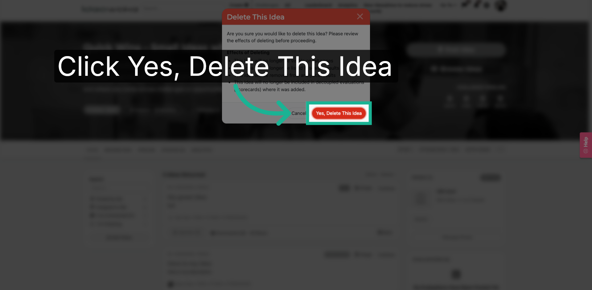 Confirm Idea Deletion
