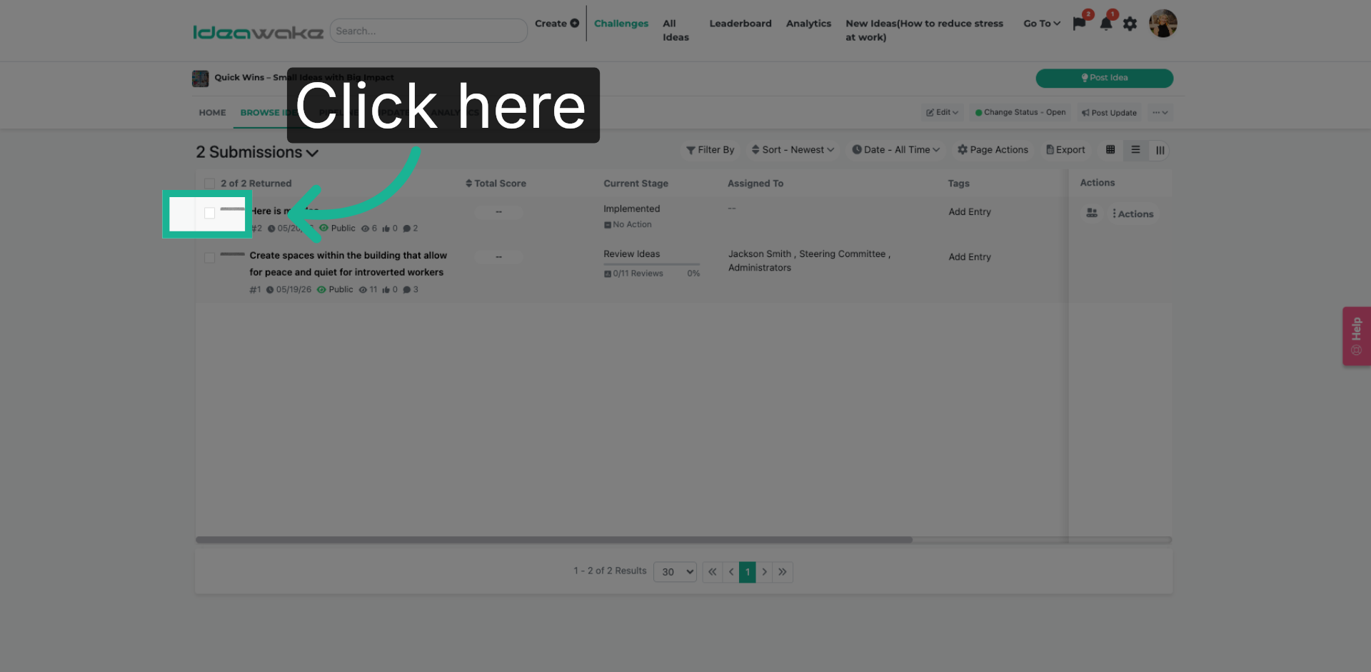 Access Idea Selection