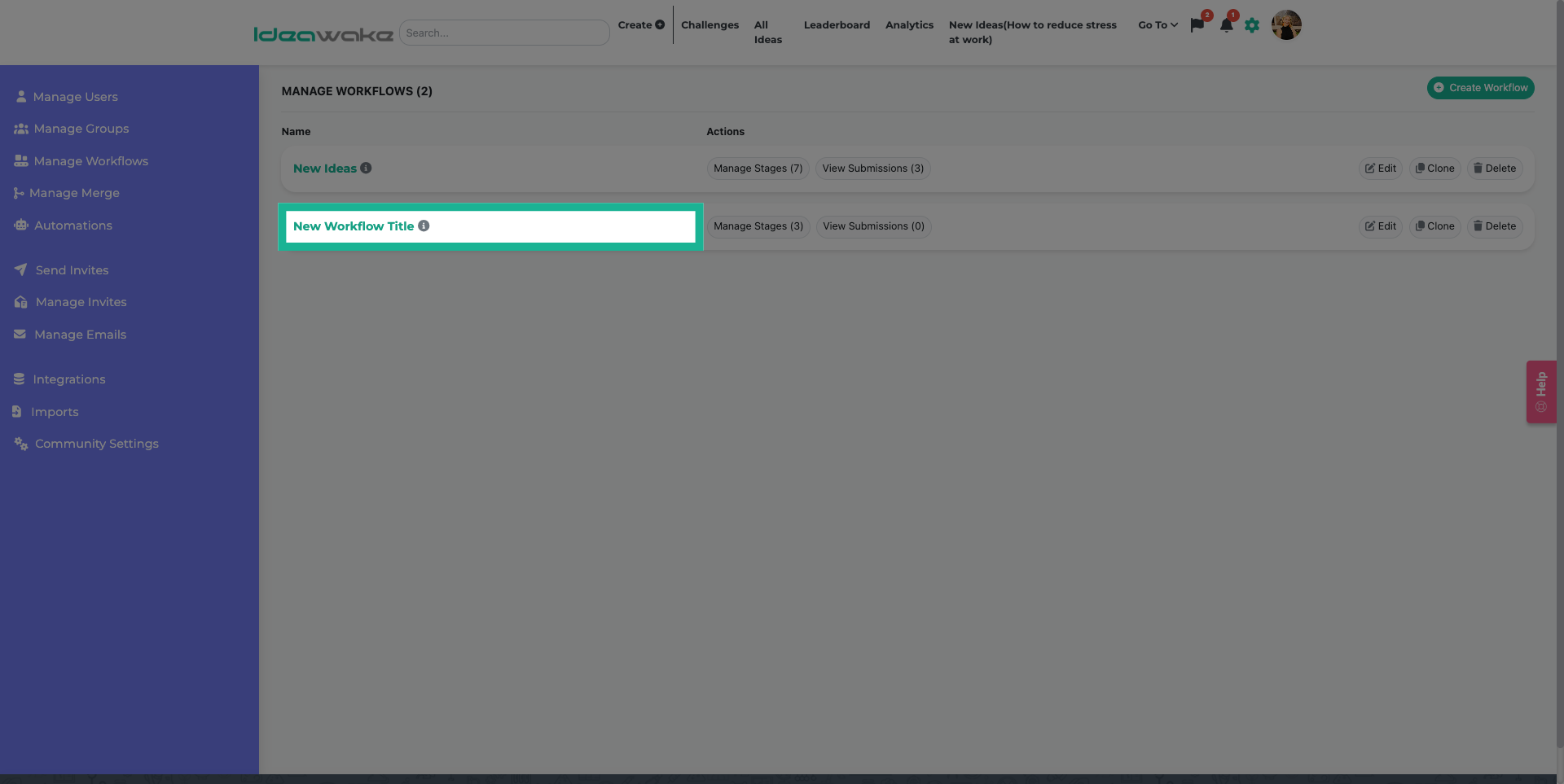 Initiate New Workflow Creation