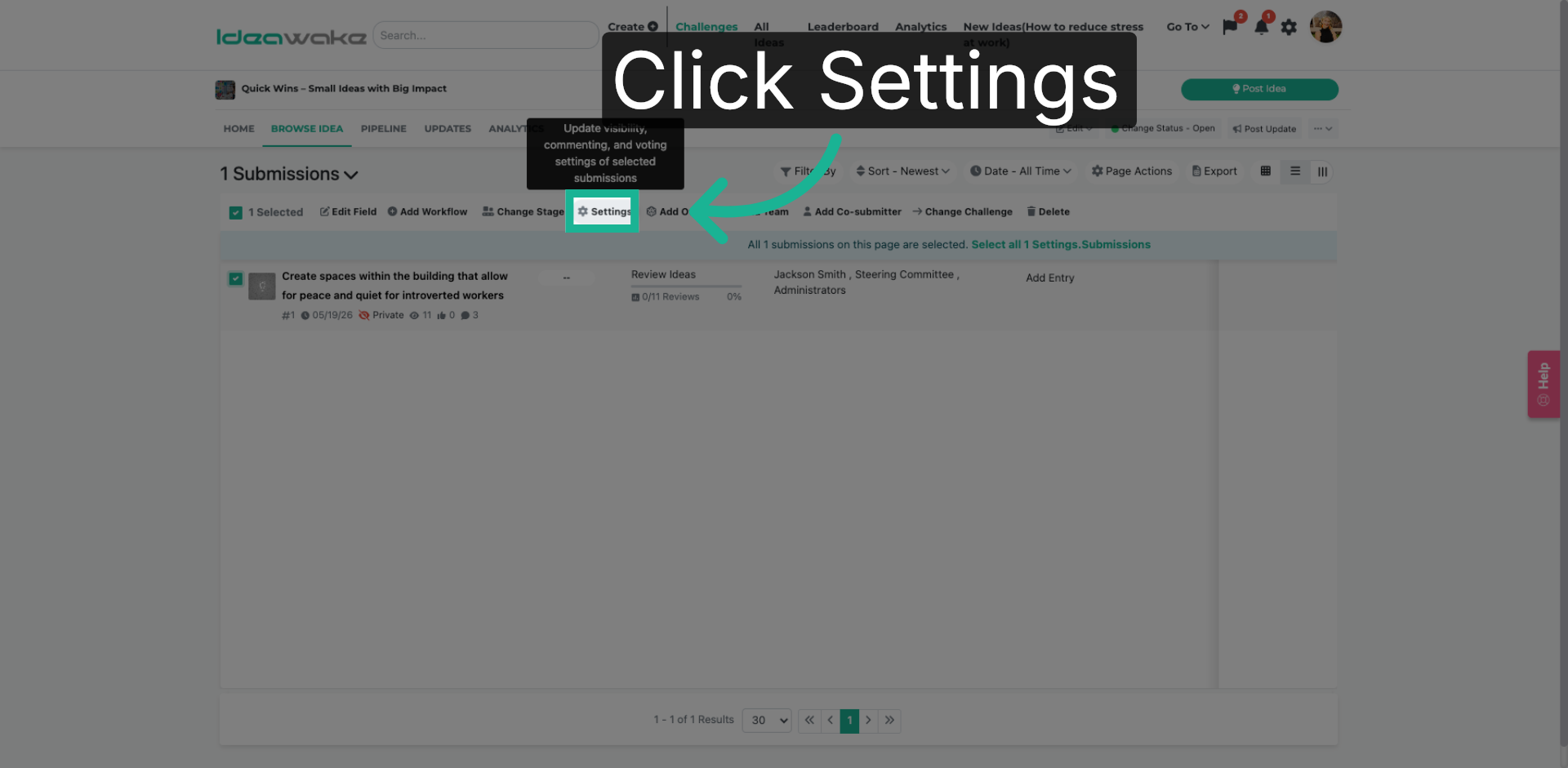 Open Settings Menu
