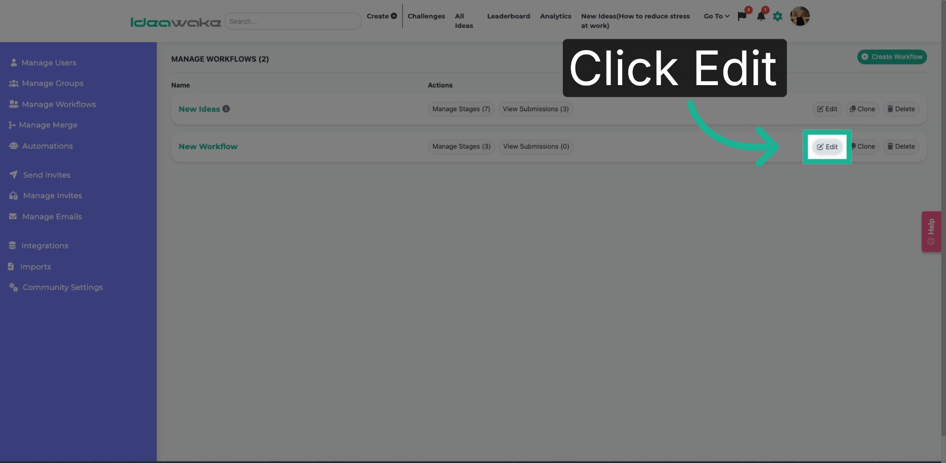 Edit Existing Workflow