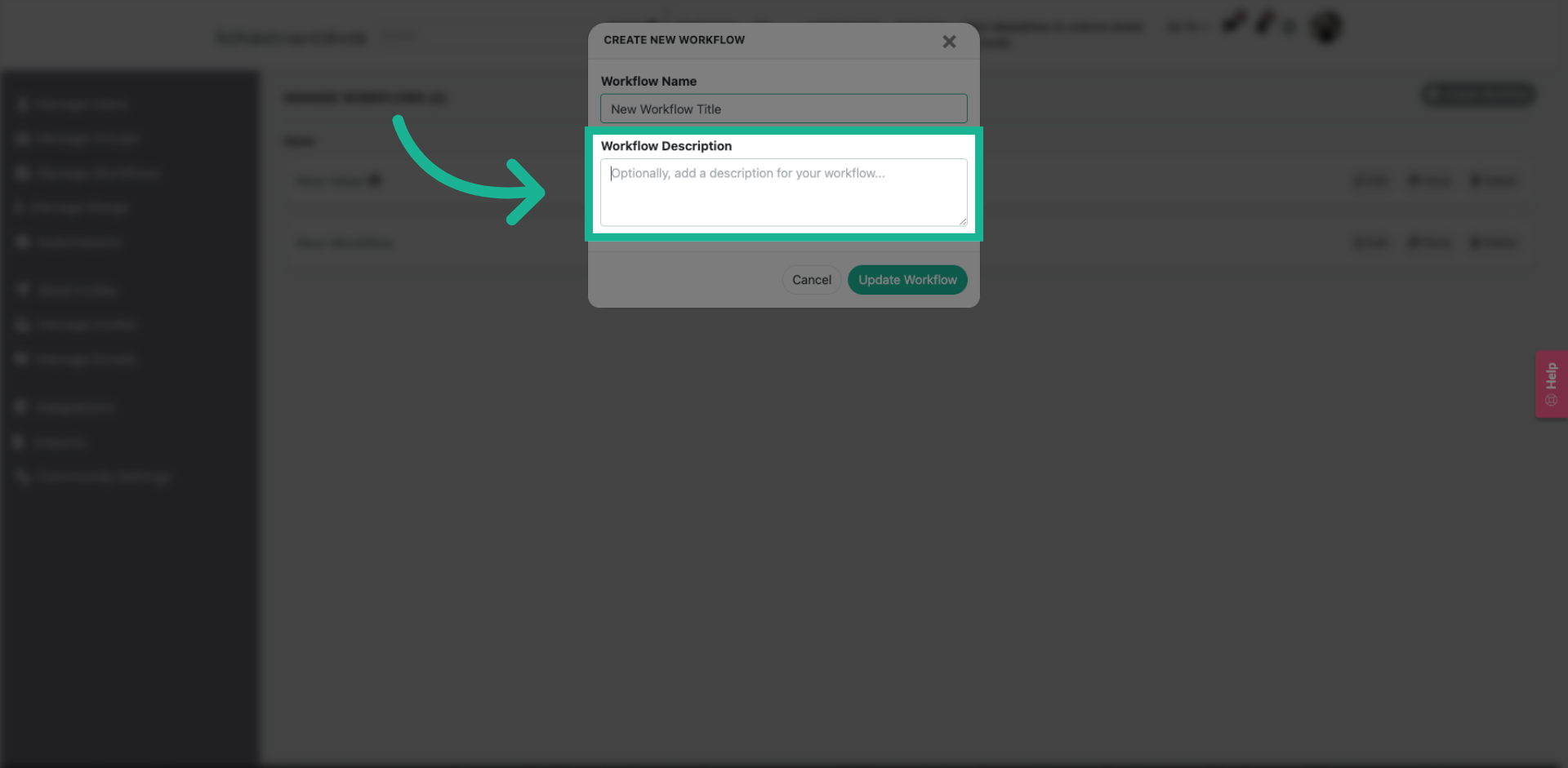 Add Workflow Description