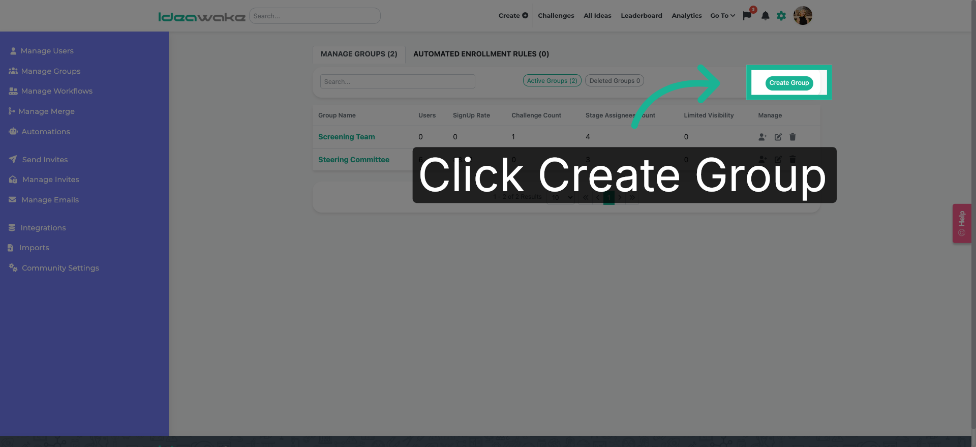 Initiate Group Creation