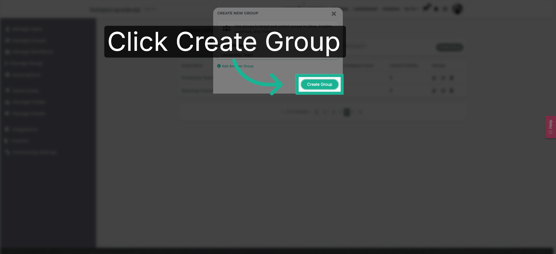 Finalize Group Creation