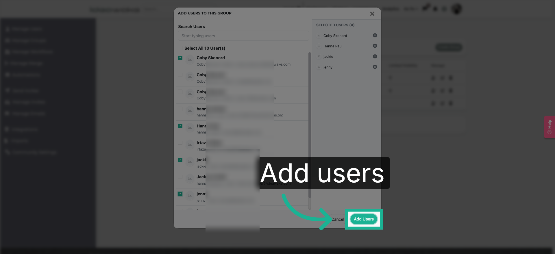 Add Selected Users