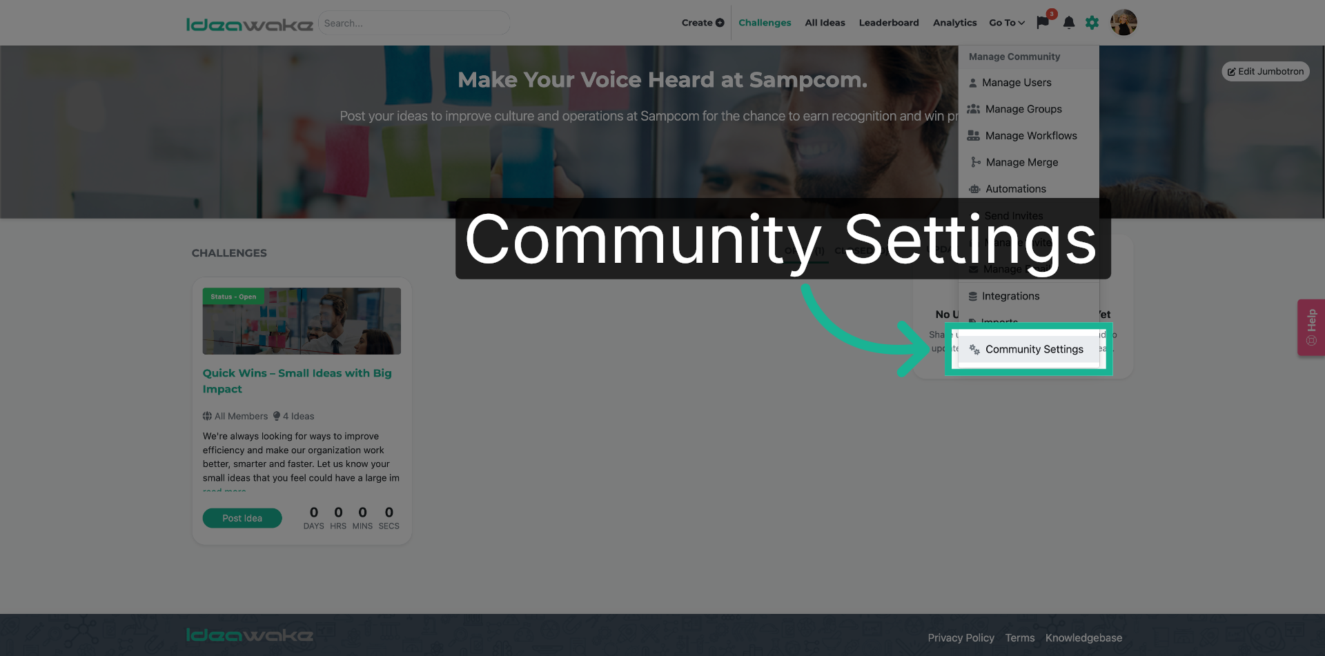 Access Community Settings