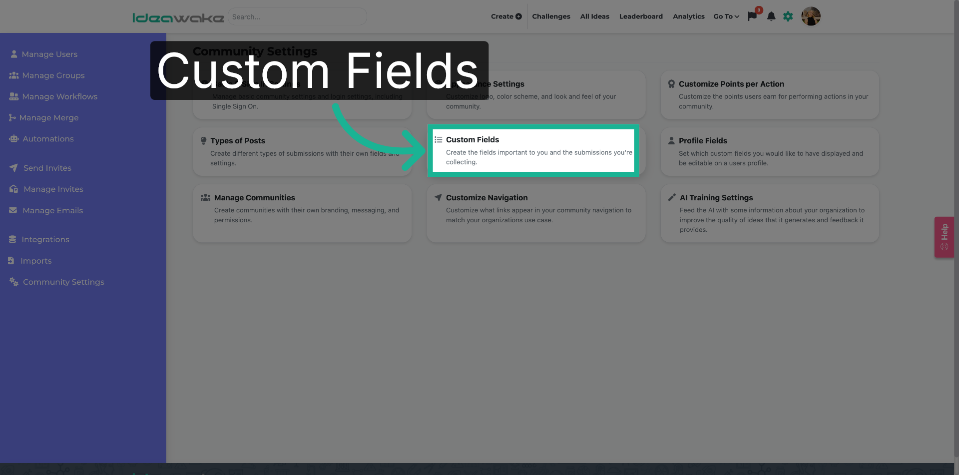 Open Custom Fields Section