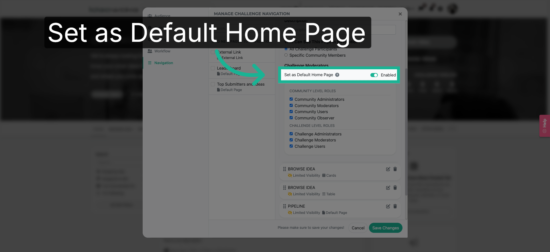 Set Default Home Page