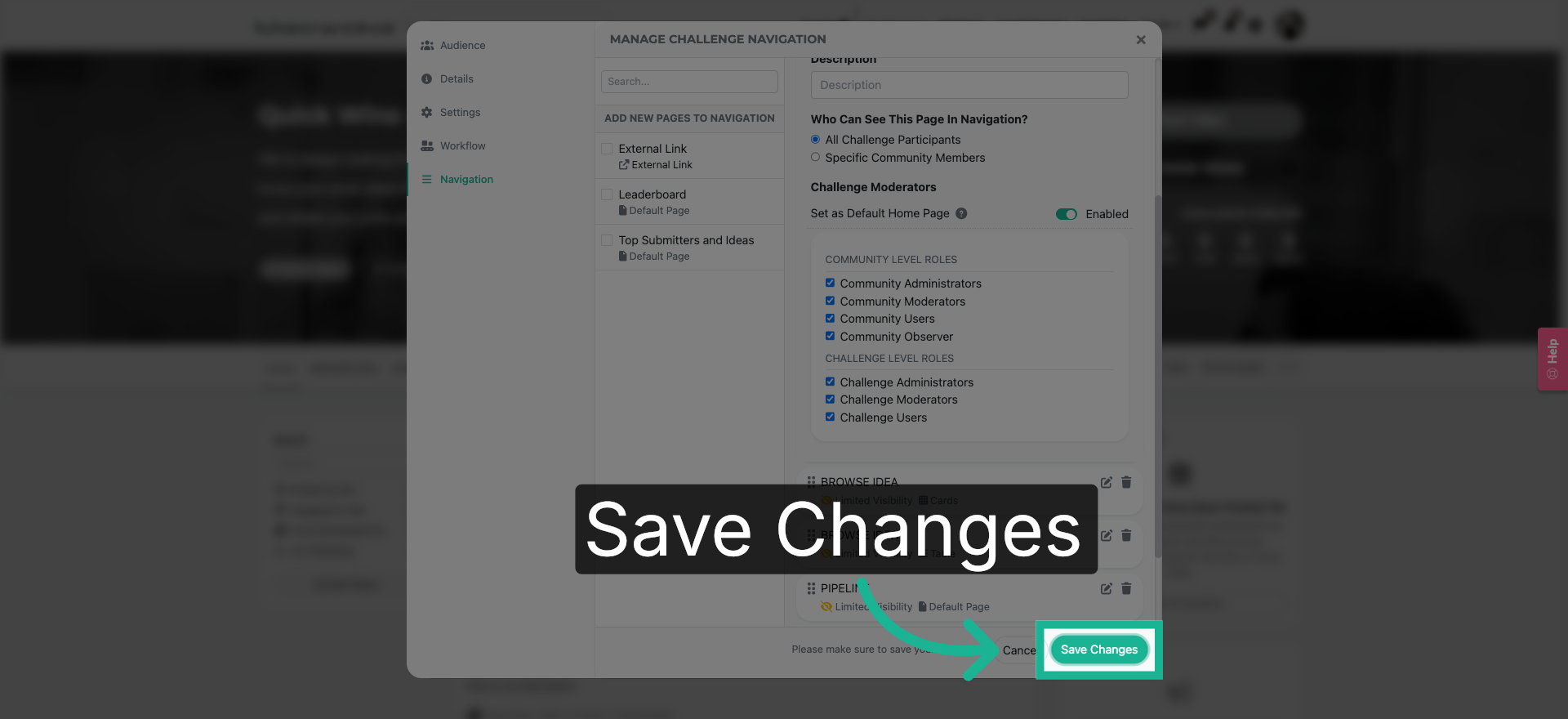 Save Navigation Changes