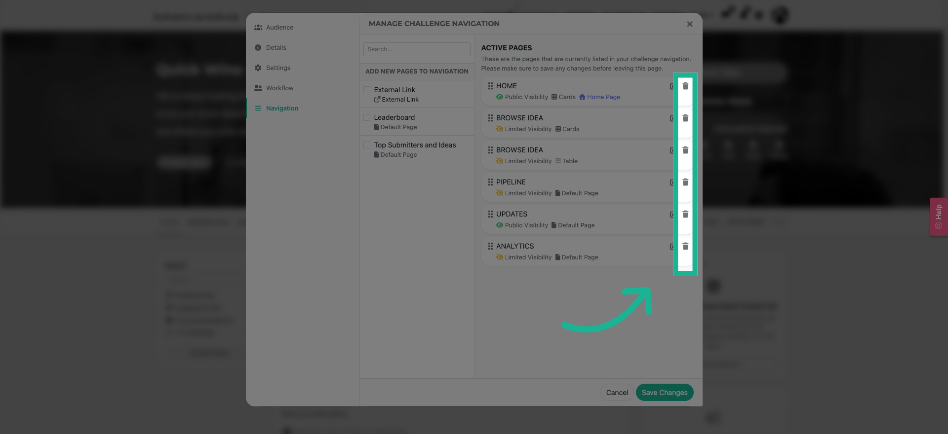 Remove Pages on Navigation