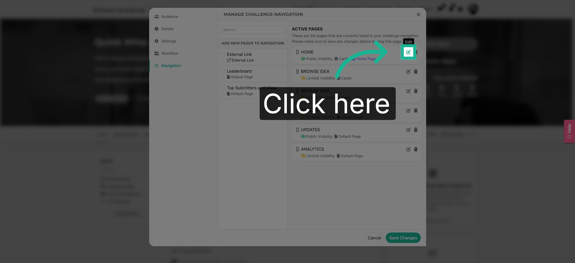 Open Page Options