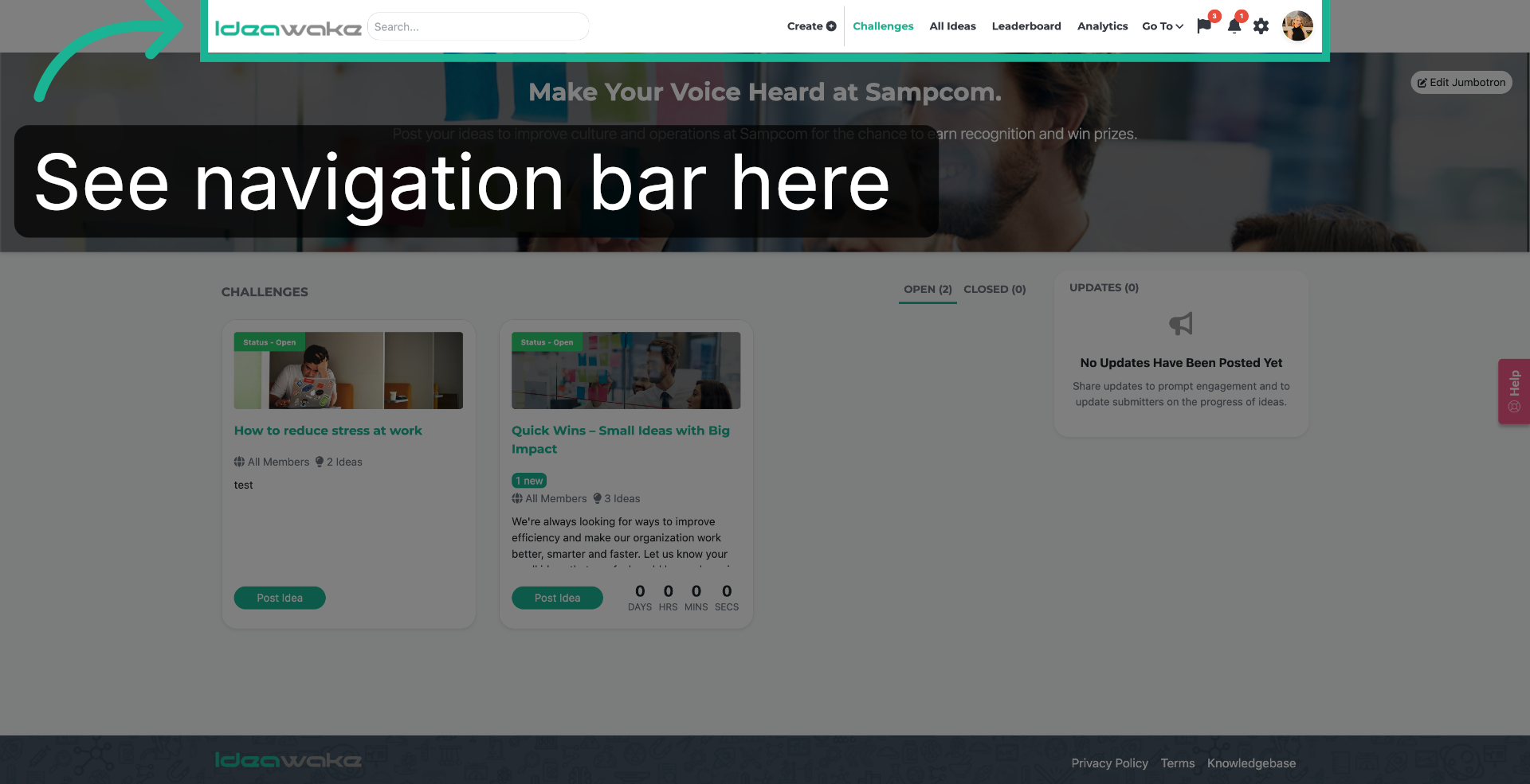 Open Ideawake Dashboard