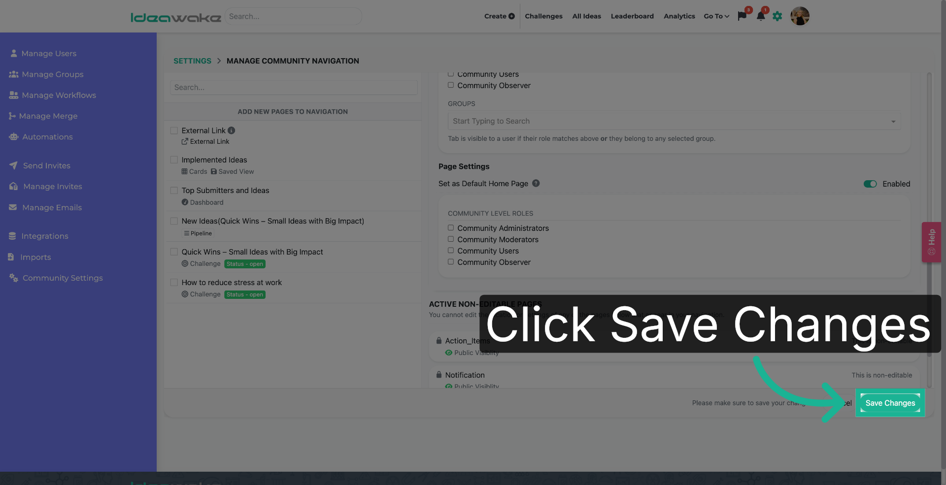 Save Navigation Changes