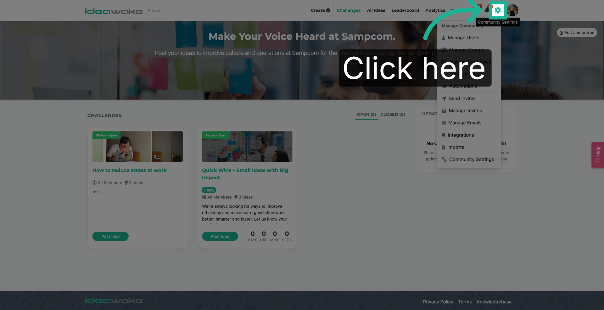 Access Community Settings