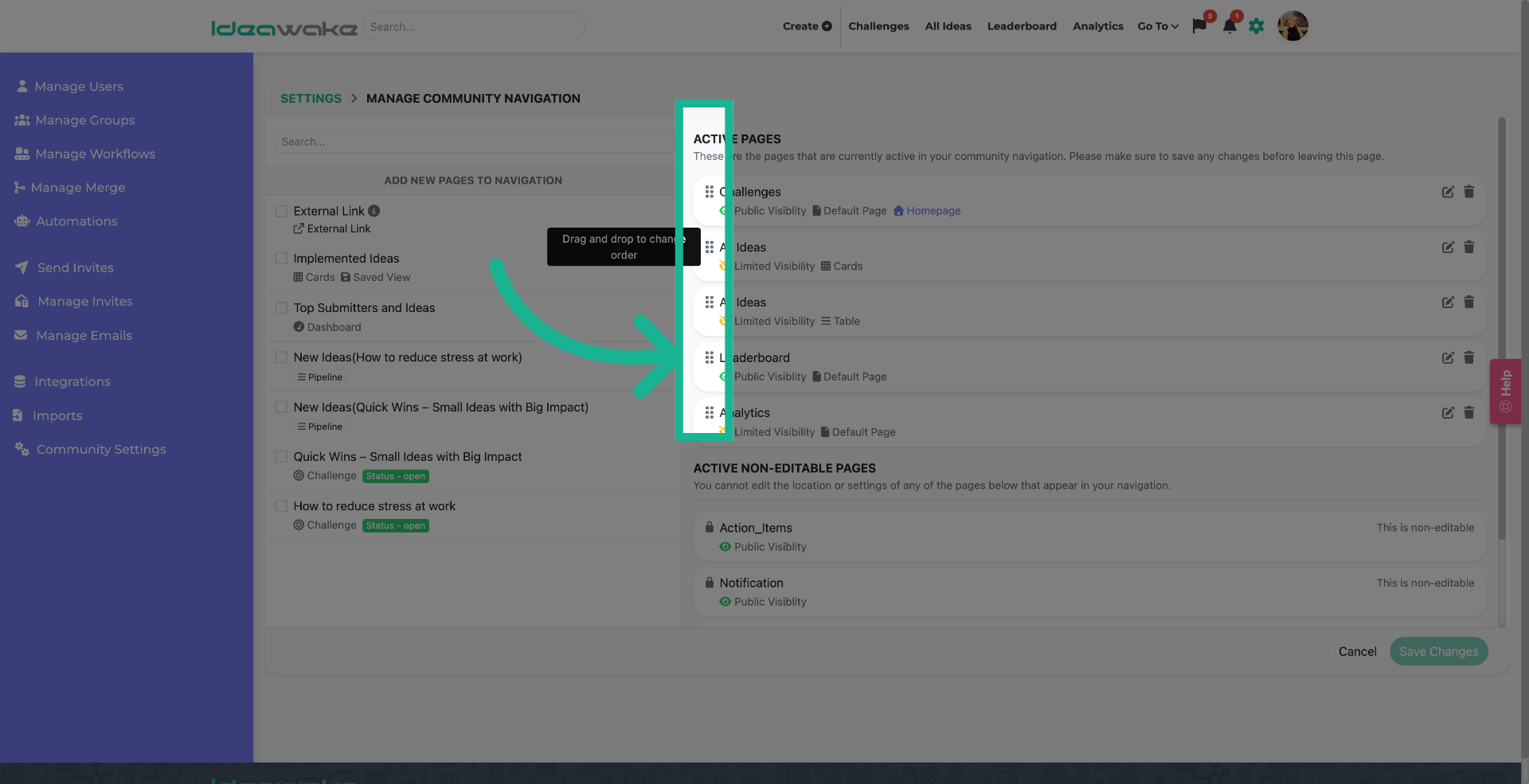 Open Navigation Customization