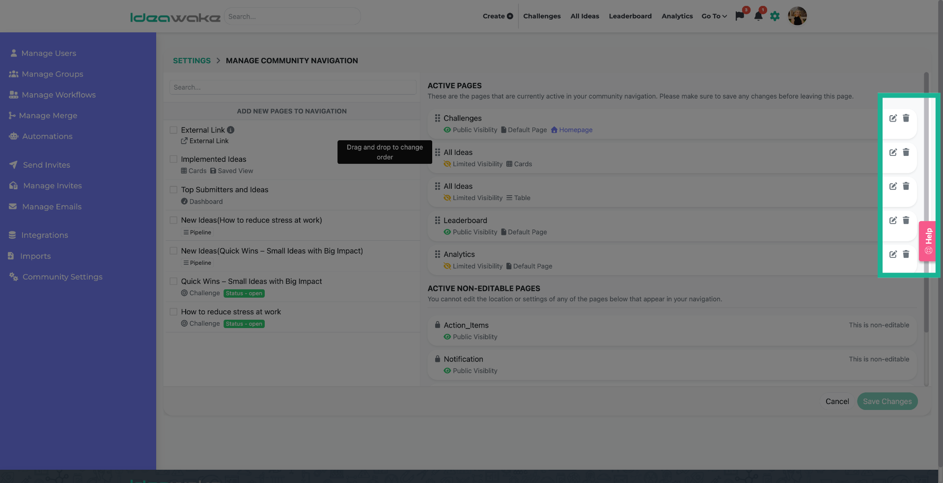 See edit/archive icons