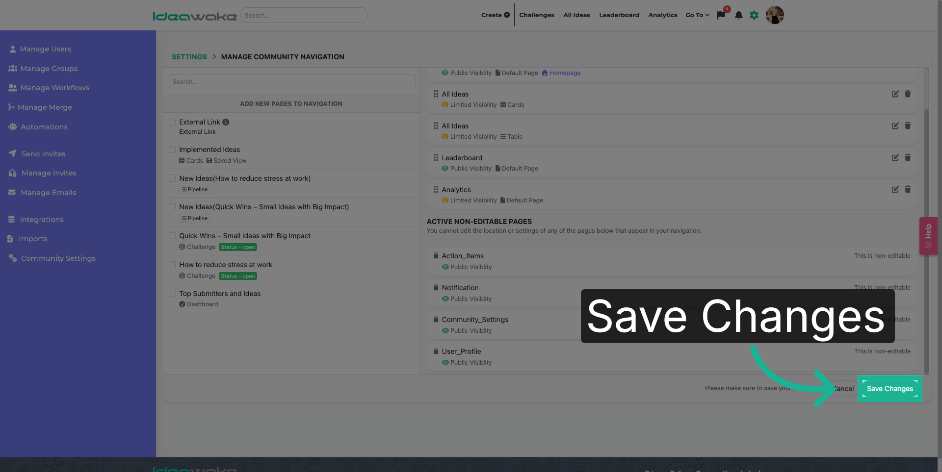 Save Navigation Changes