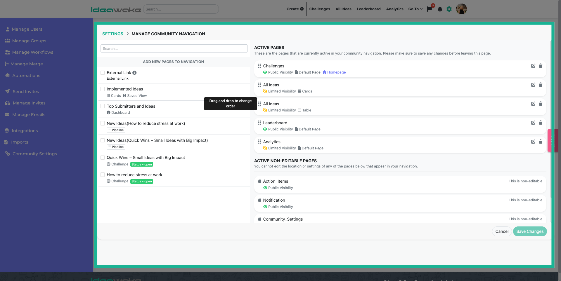 Access Navigation Customization
