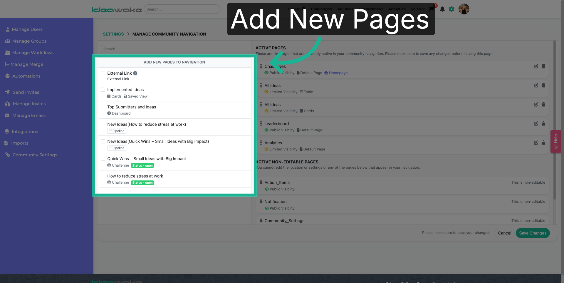 Add New Pages to Navigation