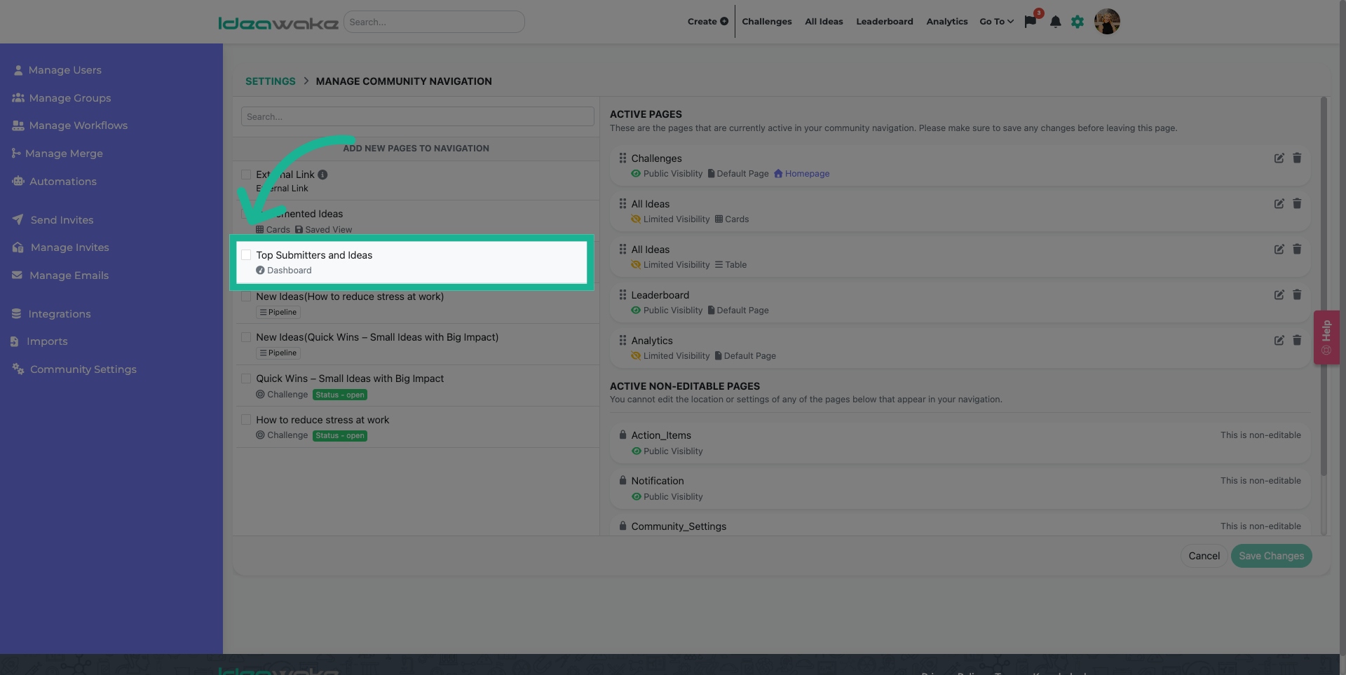 Select Dashboard Page