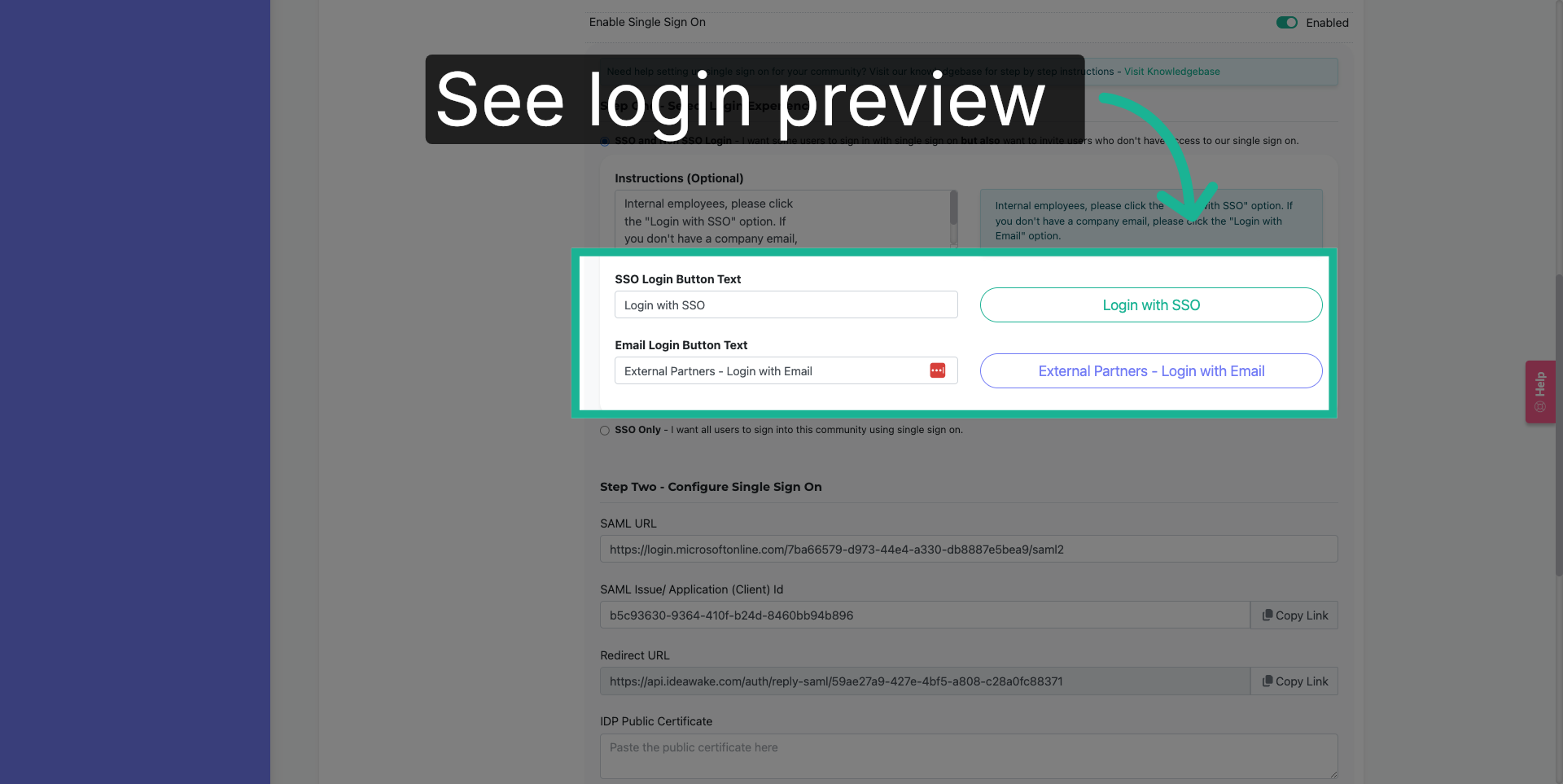 See Login Preview