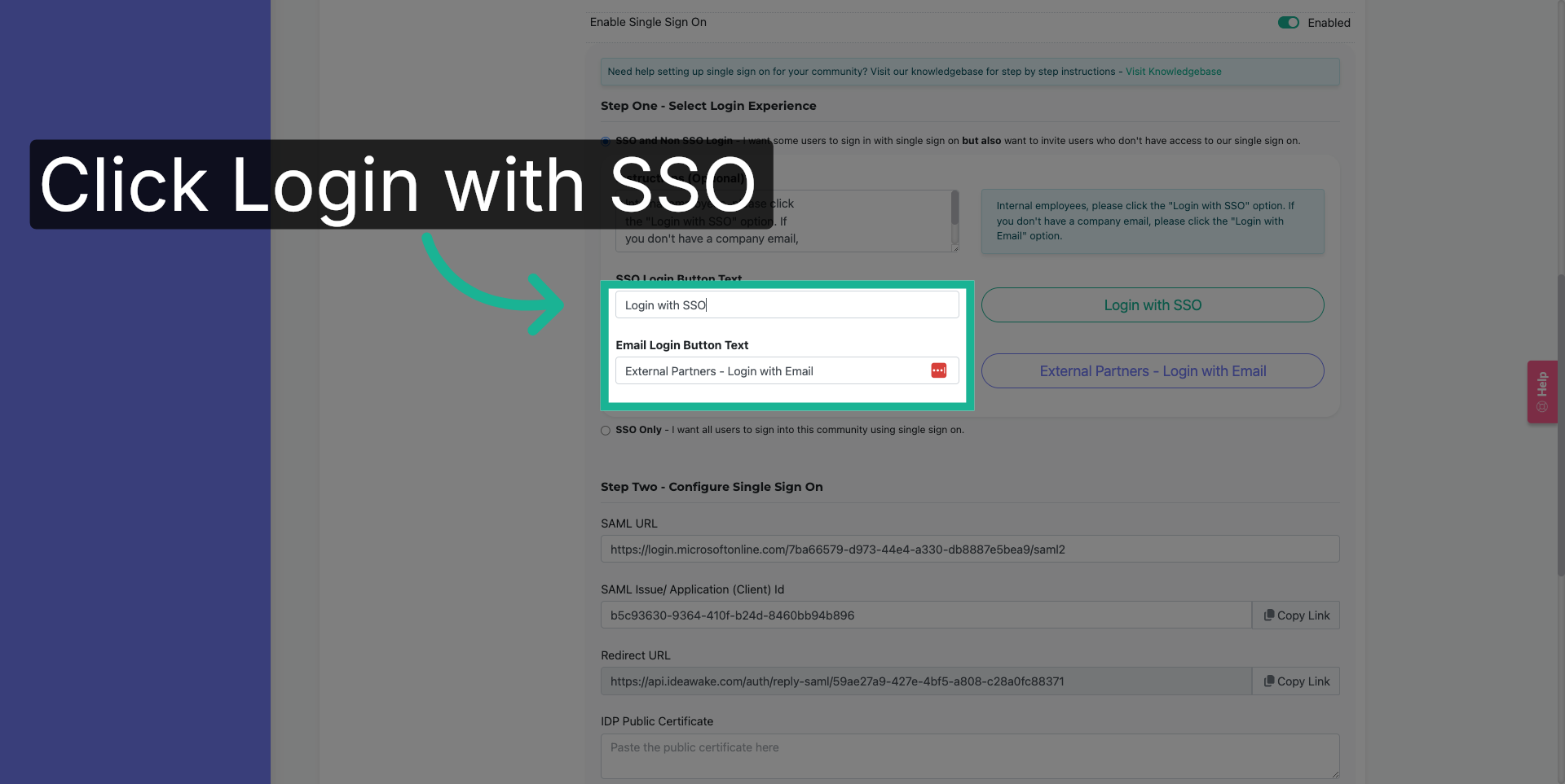 Choose Login with SSO