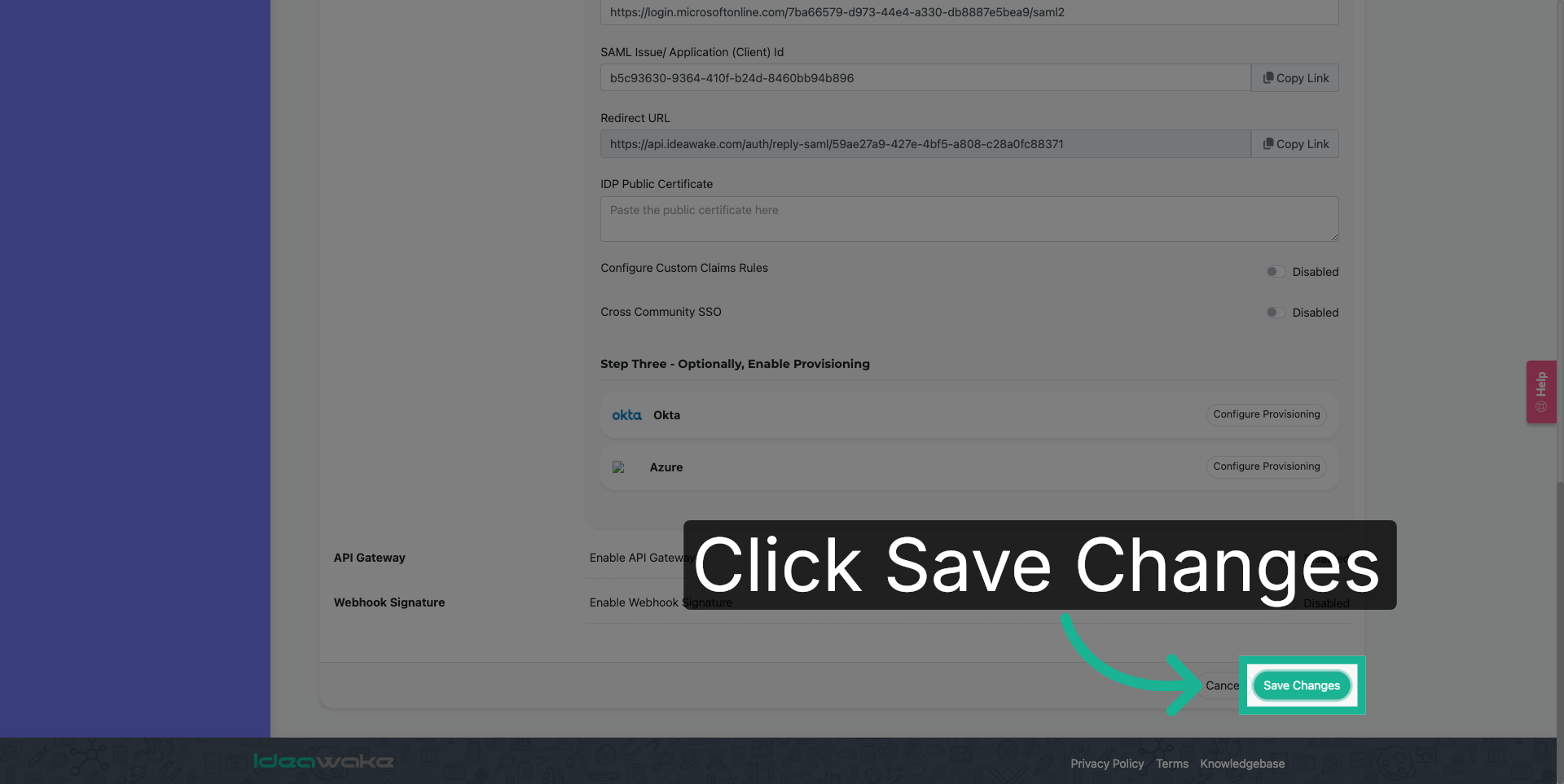 Save Configuration Changes