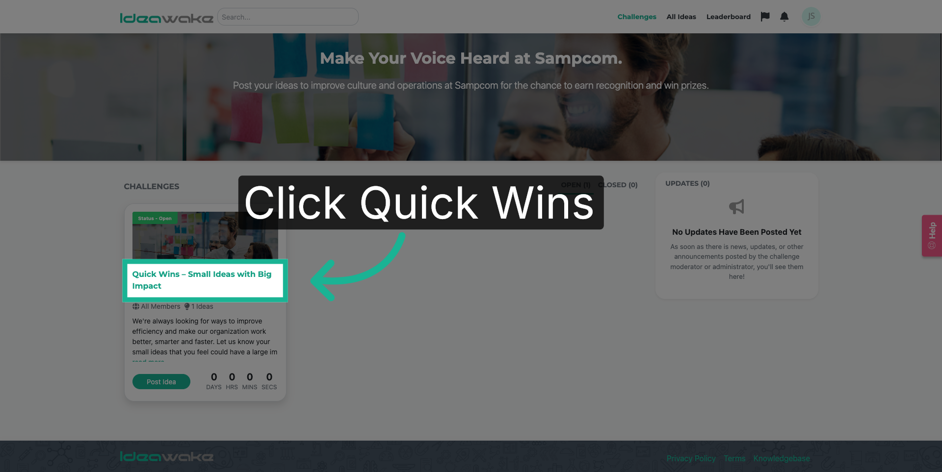Click on the Challenge Title