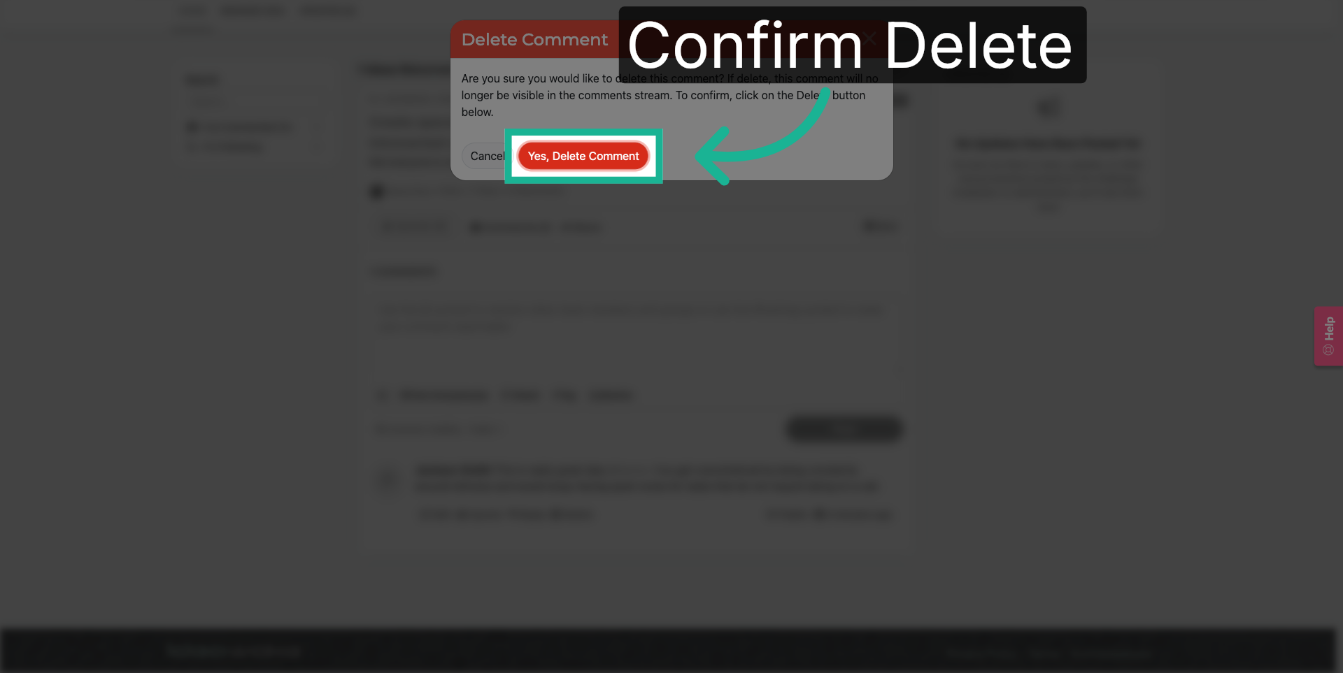 Confirm Comment Deletion