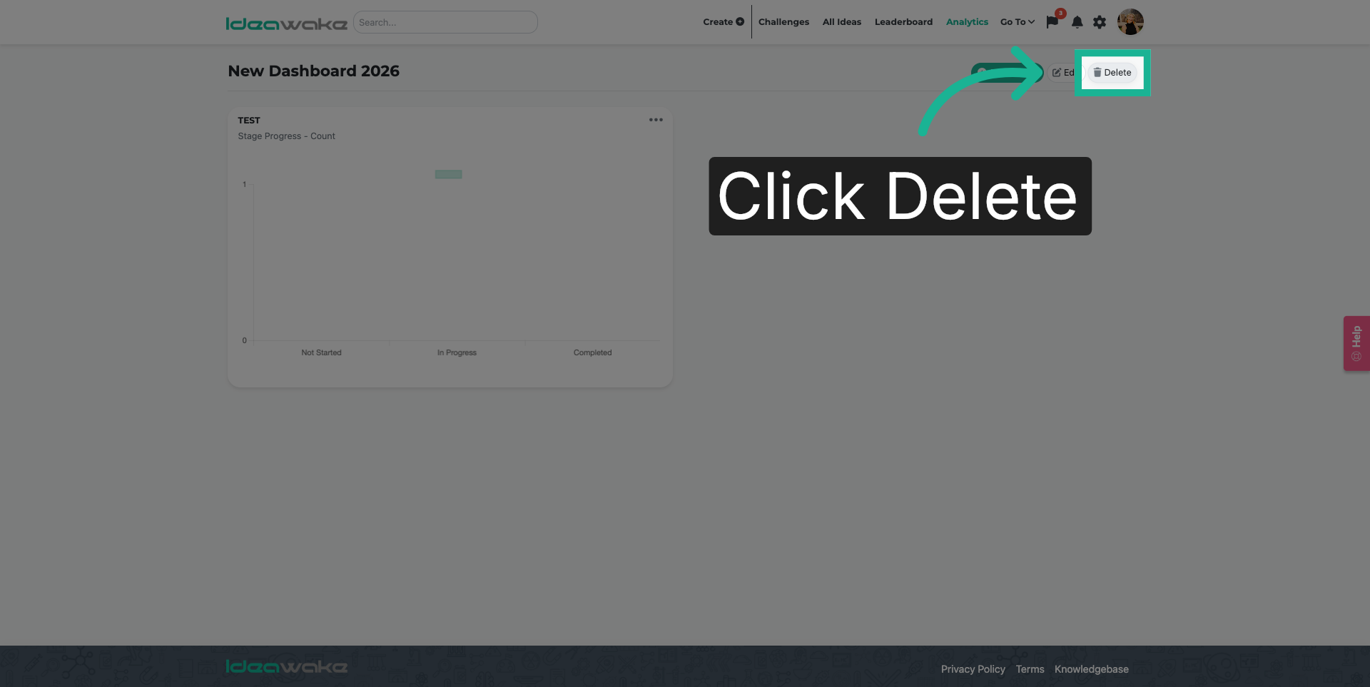 Initiate Dashboard Deletion
