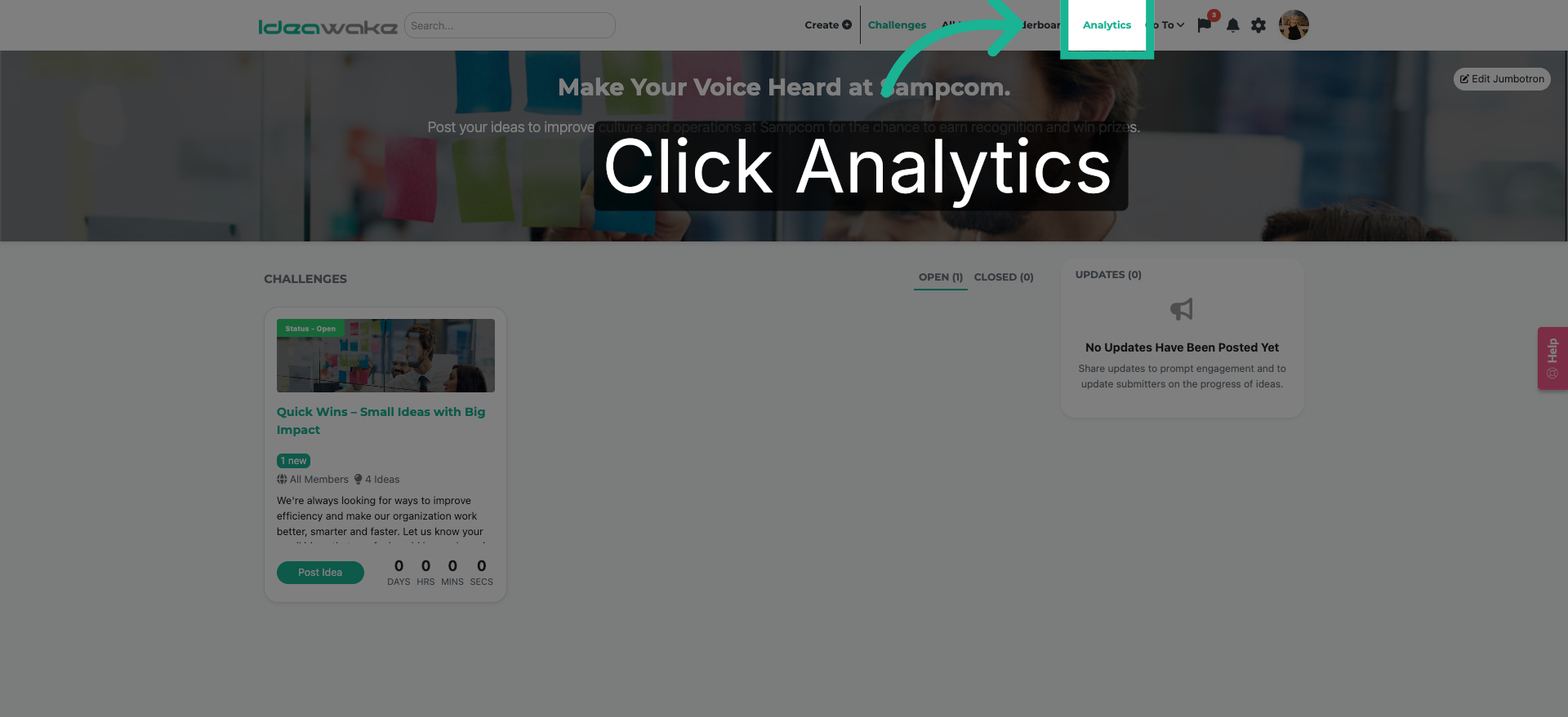 Navigate to Analytics Section