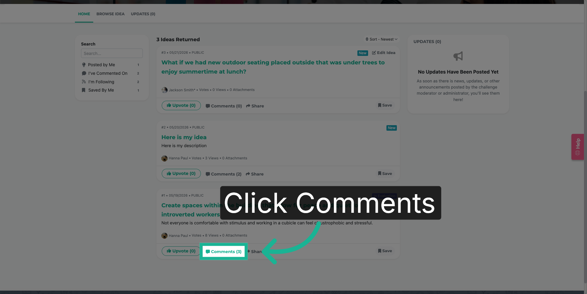 Open Comments Panel