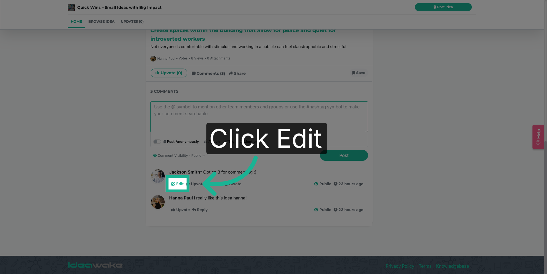 Enter Edit Mode