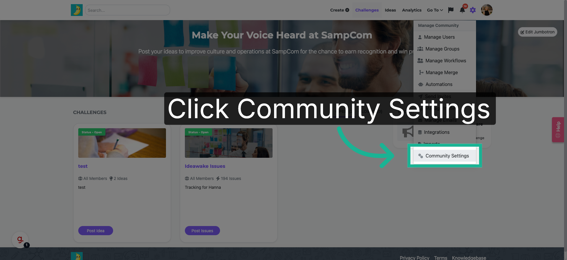 Access Community Settings