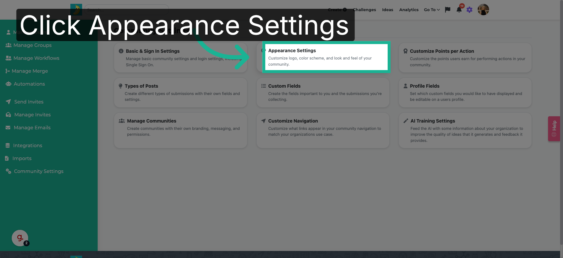 Open Appearance Settings