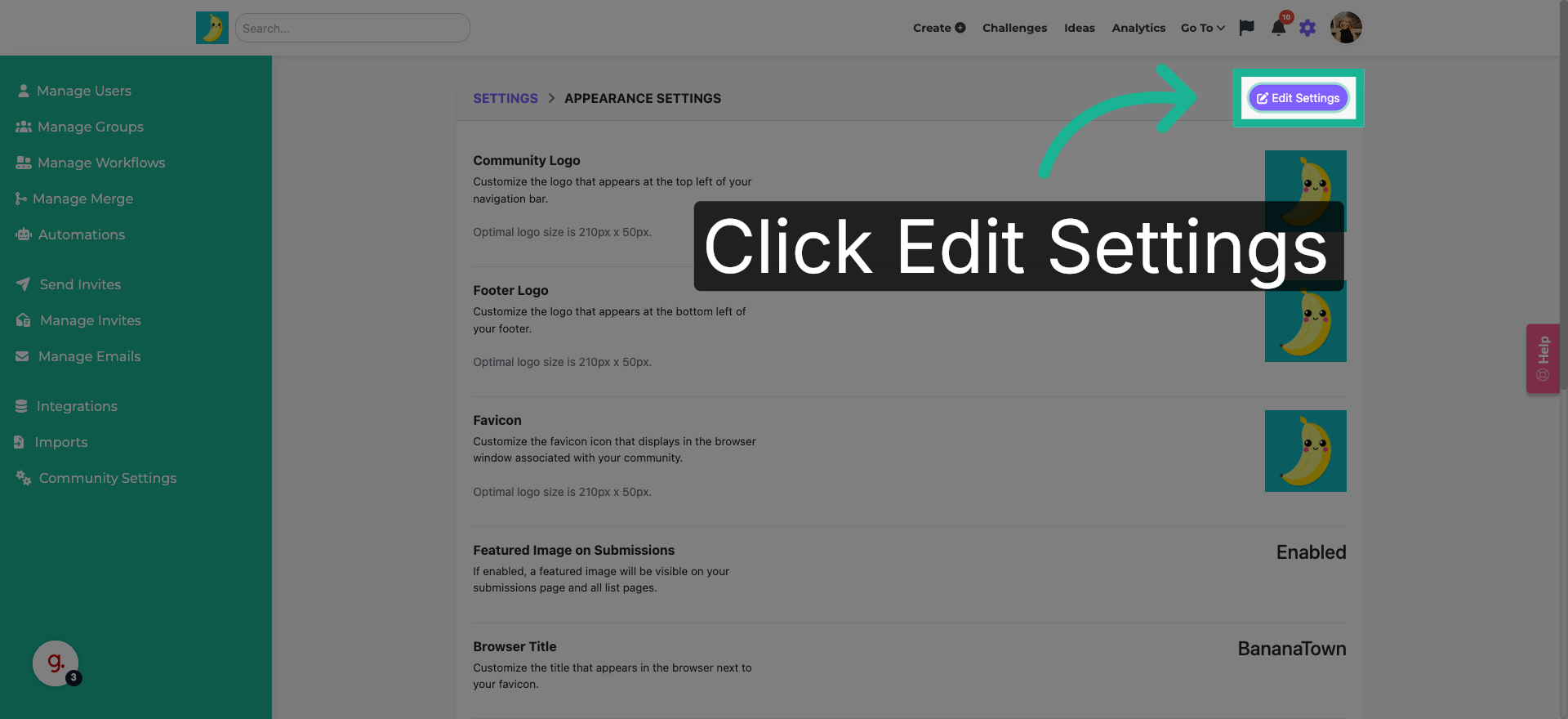 Edit Appearance Settings