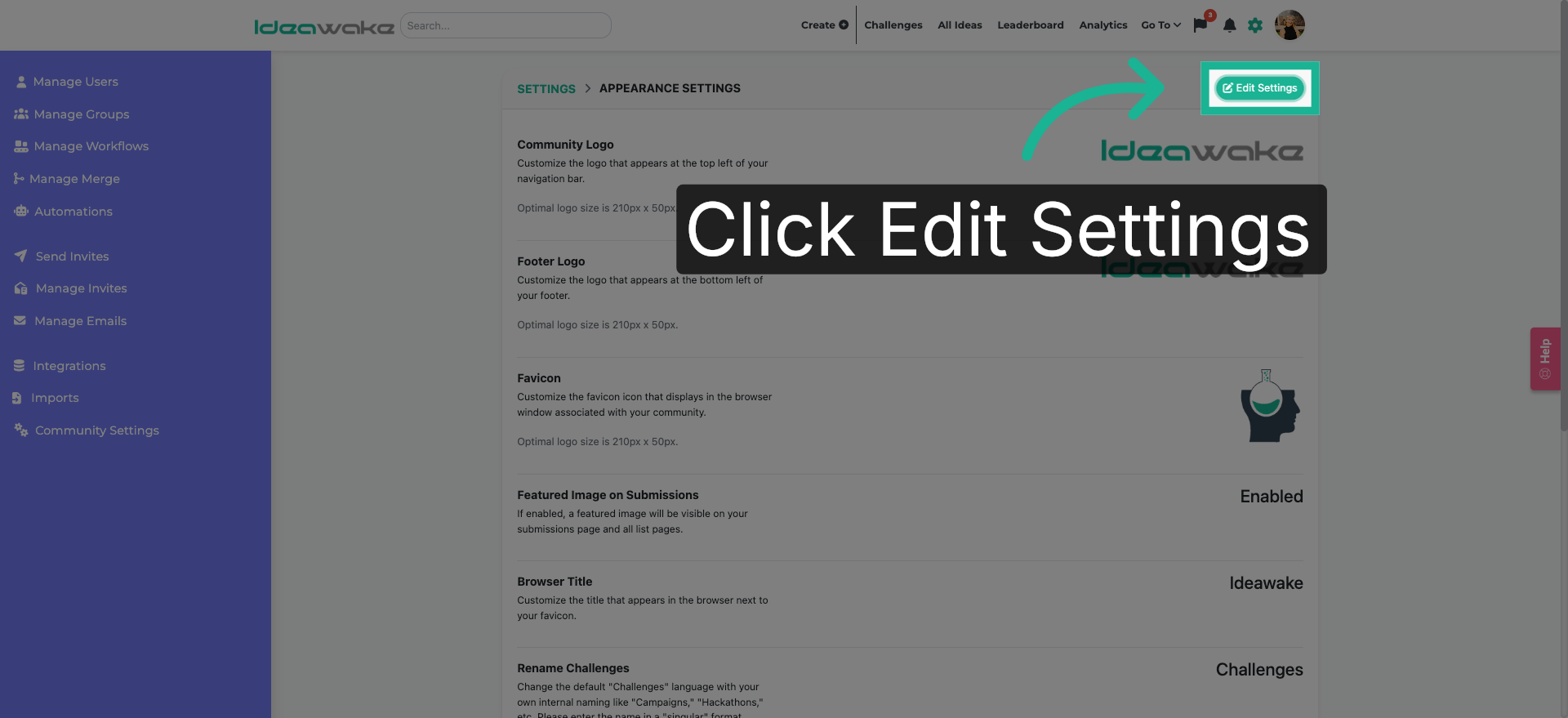 Edit Appearance Settings