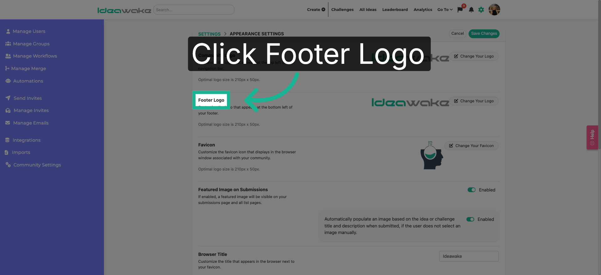 Select Footer Logo Option