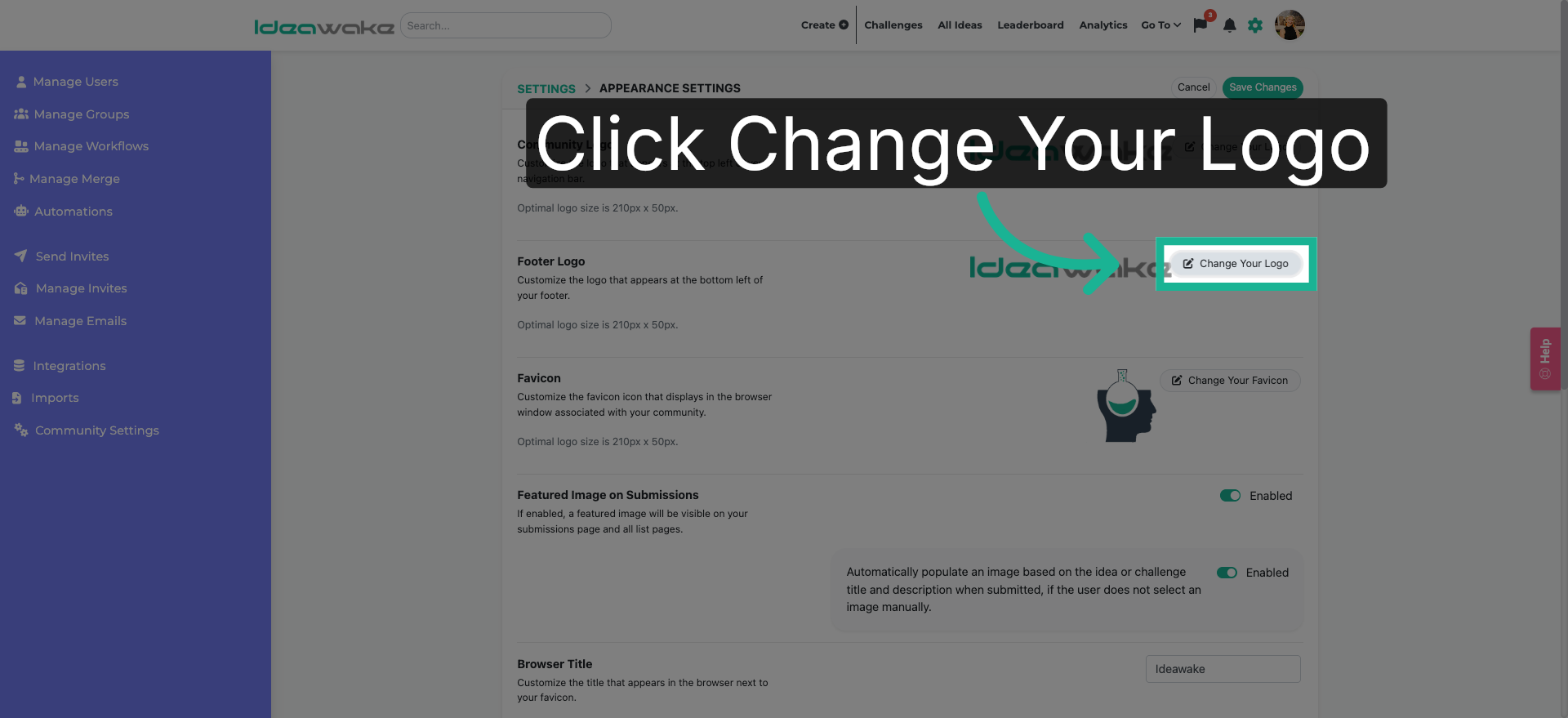 Change Footer Logo
