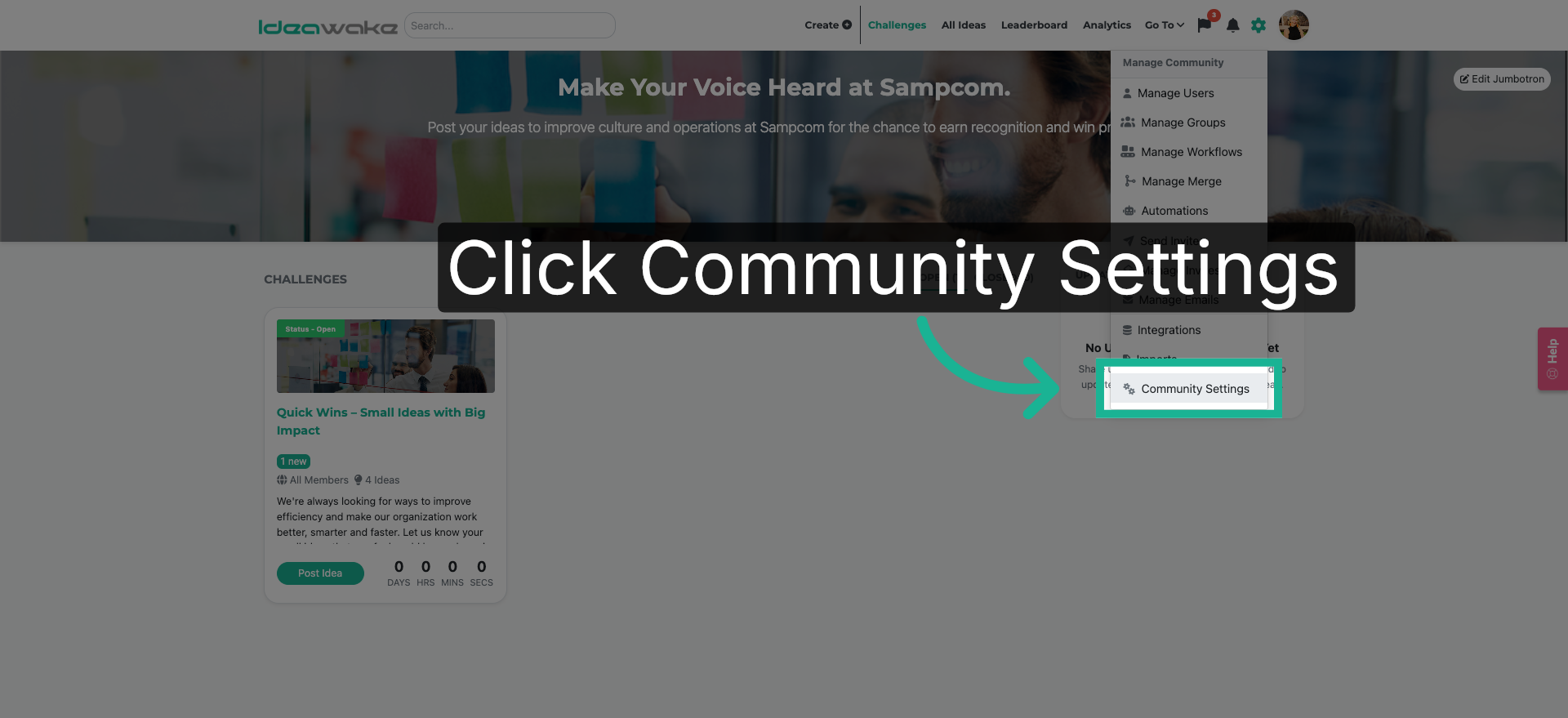 Open Community Settings