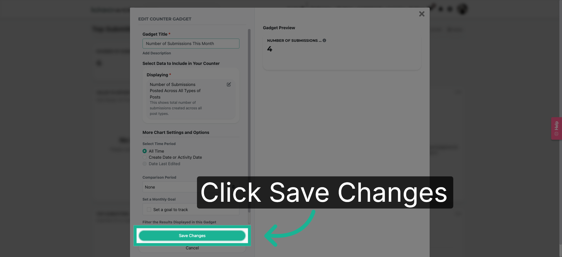Save Gadget Changes