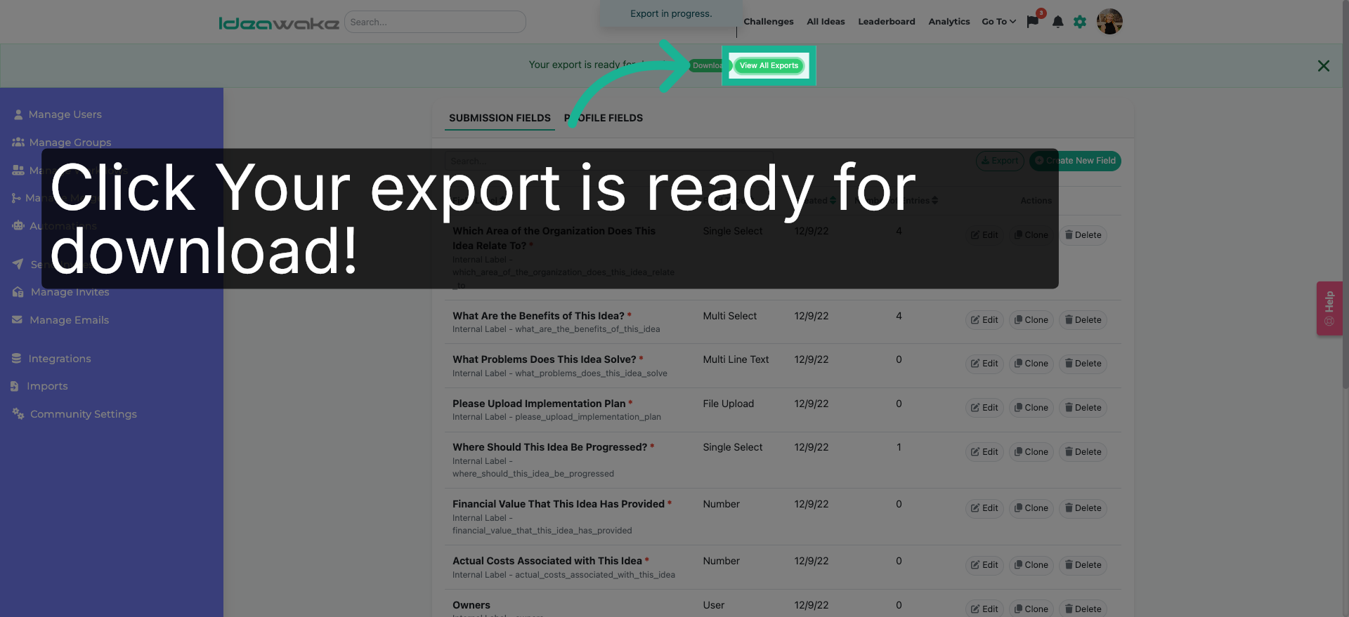 Confirm Export Readiness
