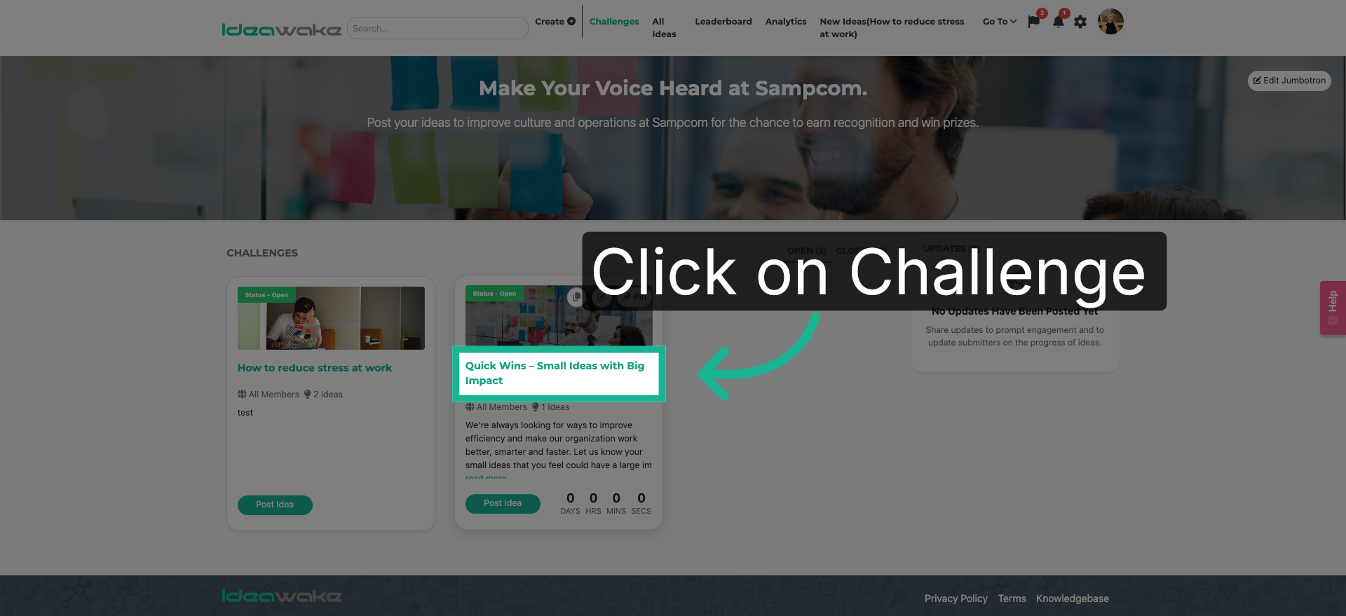 Click on Challenge Title