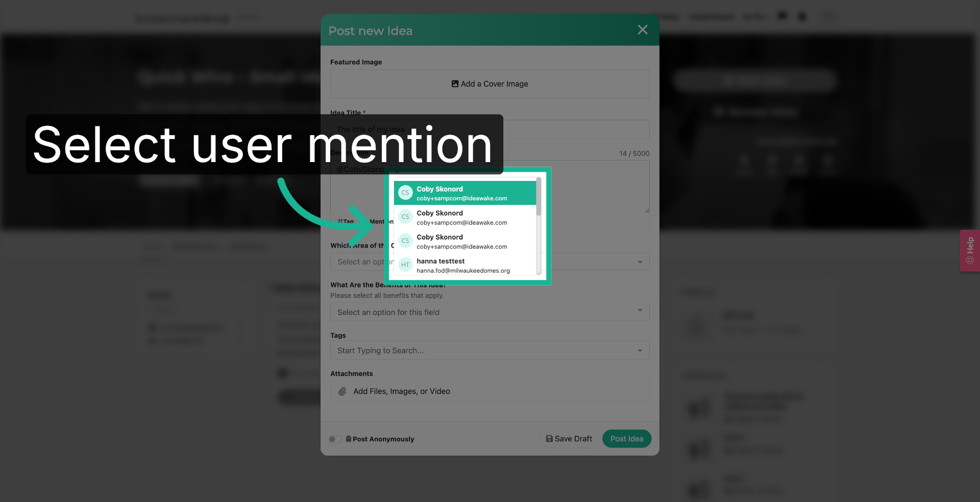 Select Mentioned User