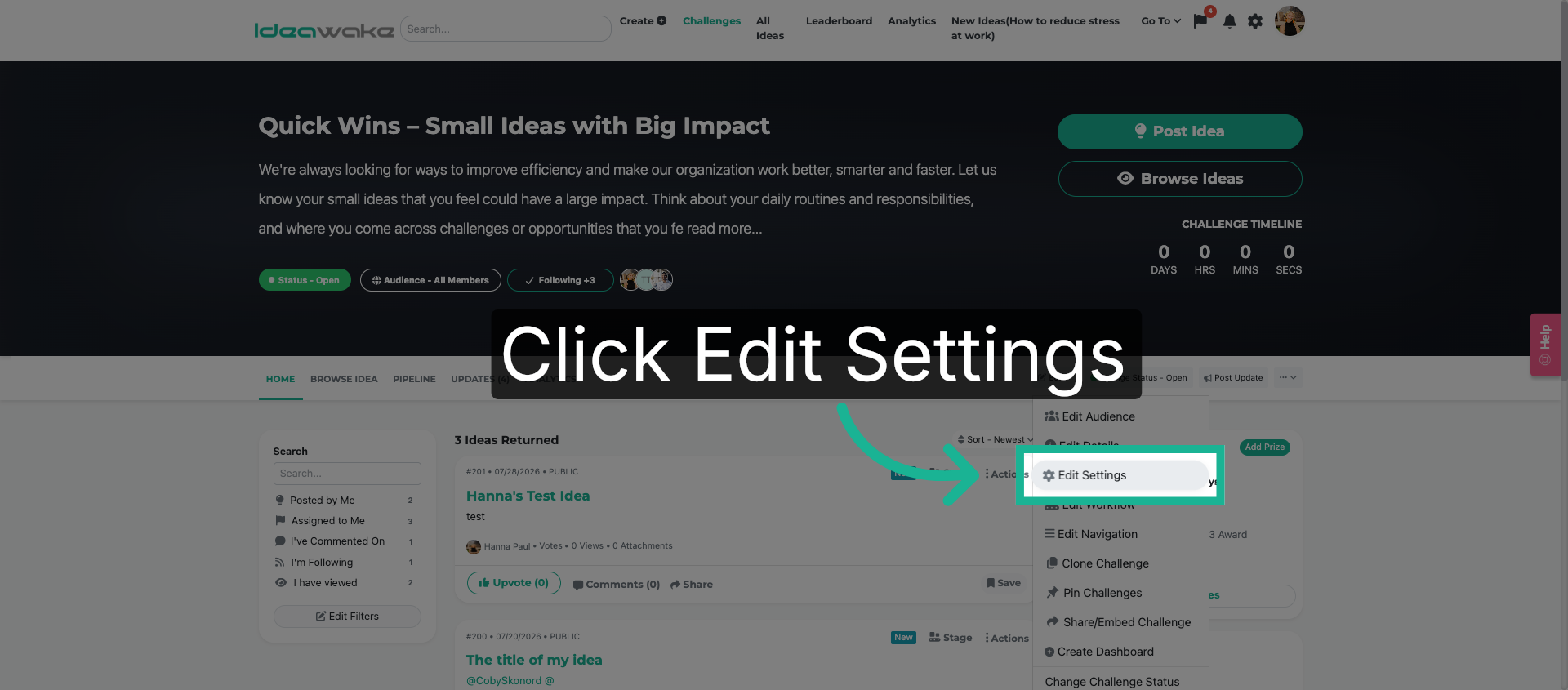 Open Settings Edit