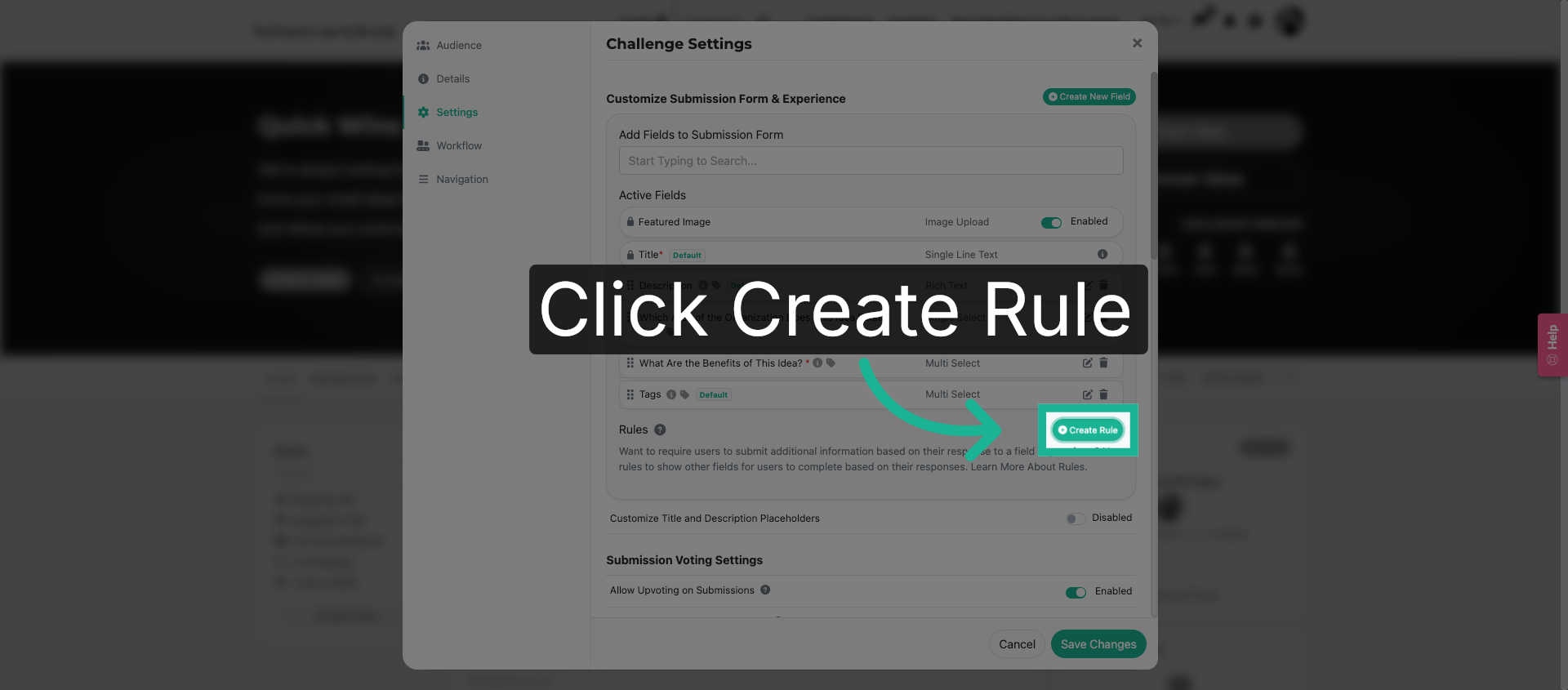 Initiate Rule Creation